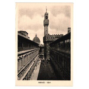 Vintage Firenze Uffizi Postcard Nova Lux Palazzo Vecchio Italy Tourism History